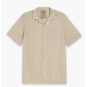 OAS Company Plain Shirt Sand Size Medium Viscose Resort Collar Shirt